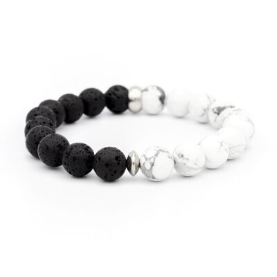 BRACELET HOWLITE – LAVE - 10mm