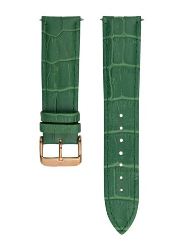 Bracelet Zircon Cuir Vert