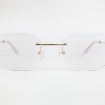 Diamond Gold Frame Clear White