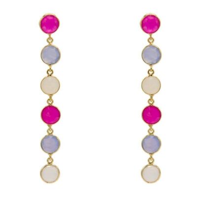 ORECCHINI AYLA BIANCO, FUCSIA E BLU