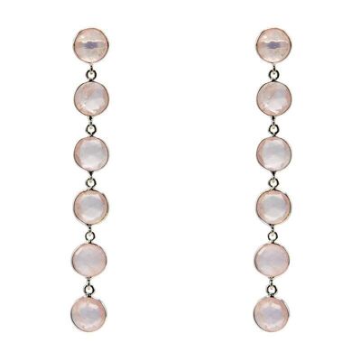 Ayla silver rose quartz earrings