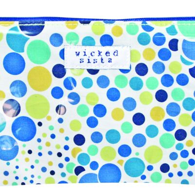 Bag Blue Soft Spot Flat purse cosmetic pouch bag