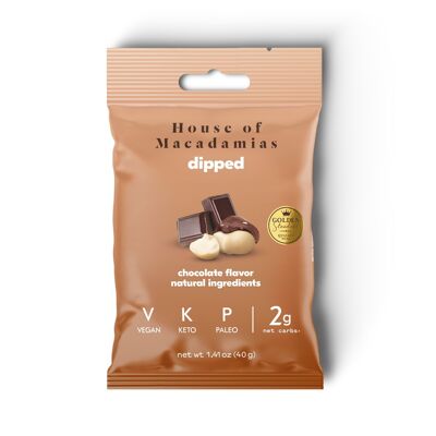 In Macadamia getauchte Nuss-Schokolade