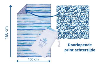 Serviette de plage sans sable en microfibre SooBluu rPET CALM 12