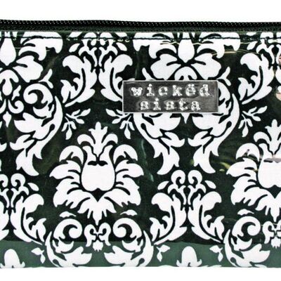 Bag French Fleur Black Flat Purse cosmetic pouch bag