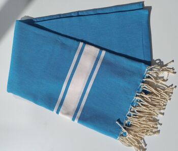 Fouta 200 x 200 ubb bleu mer 1