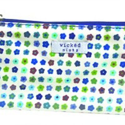 Bag Buds in Bloom Blue small flat purse bag
