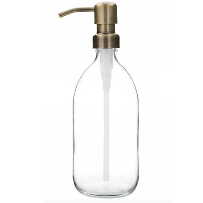 Flacon 250ml en verre Transparent avec pompe or