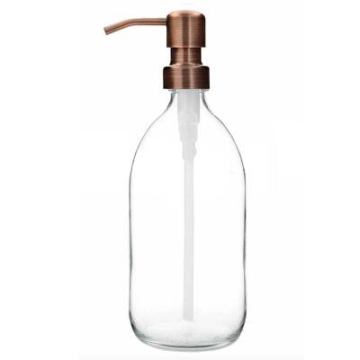 Flacon 250ml en verre Transparent avec pompe bronze