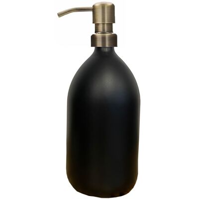 Flacon 1000ml en verre Fumé Noir avec pompe or