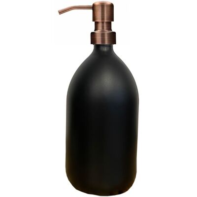 Flacon 300ml en verre Fumé Noir avec pompe bronze