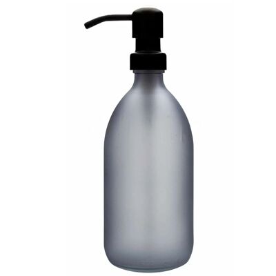 Flacon 1000ml en verre Fumé Gris avec pompe noire