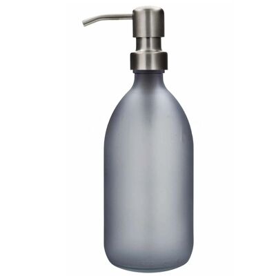 Flacon 300ml en verre Fumé Gris avec pompe argent