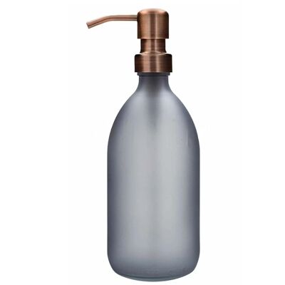 Flacon 500ml en verre Fumé Gris avec pompe bronze