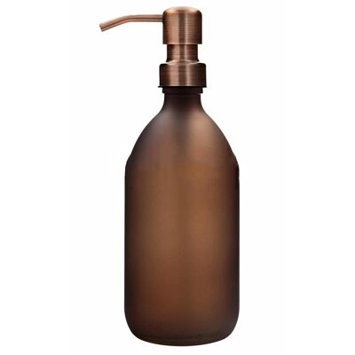 Flacon 300ml en verre Fumé Gris avec pompe bronze