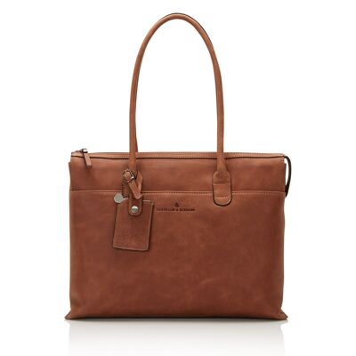 Laptop Shoulderbag 15.6" RFID | cognac