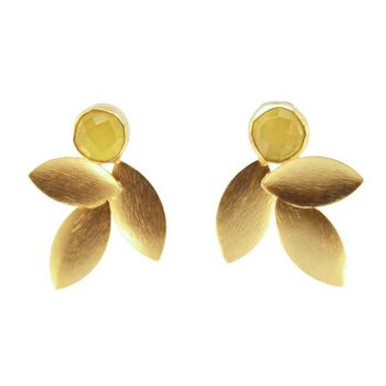 BOUCLES D'OREILLES EN LIN JAUNE 1