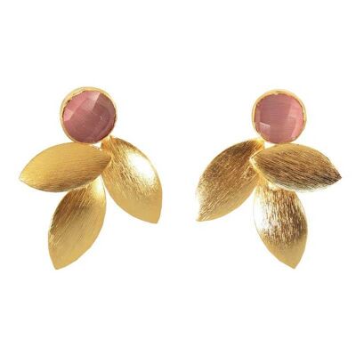 DARK PINK LINEN EARRINGS