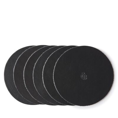 Coaster set 6 pieces | black