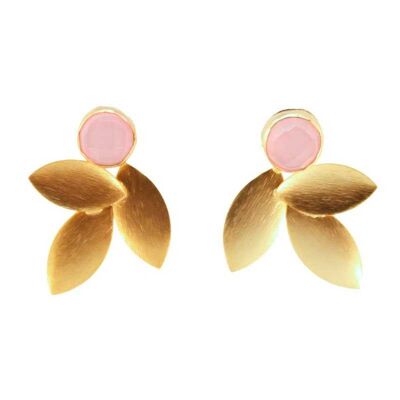 Light pink linen earrings