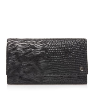 6 card frame purse RFID | black