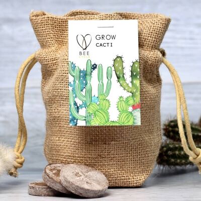 Cactus Jute Bag Grow Set