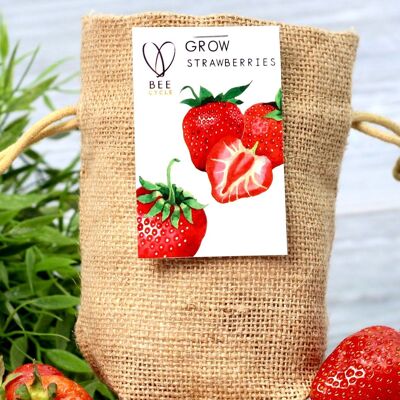Strawberry Jute Bag Growset