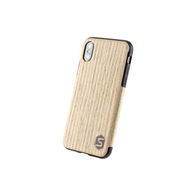 Maxi case - Hecho de madera real White Walnut (para Apple, Samsung) - Apple iPhone X/XS