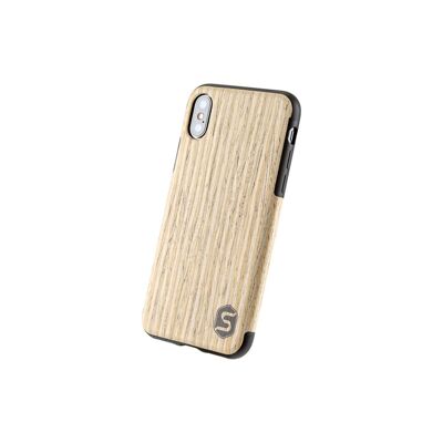 Coque Maxi - Fabriquée en bois véritable Noyer blanc (pour Apple, Samsung) - Apple iPhone XS Max