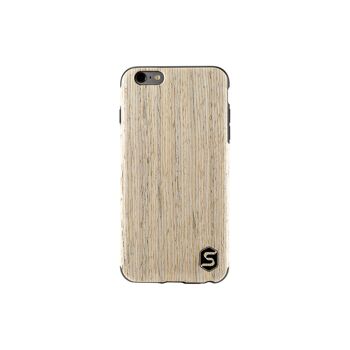 Maxi étui - Fait de bois véritable Noyer blanc (pour Apple, Samsung) - Apple iPhone 11 5