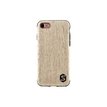 Maxi étui - Fait de bois véritable Noyer blanc (pour Apple, Samsung) - Apple iPhone 11 8