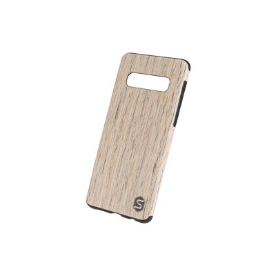 Maxi coque - Fabriquée en bois véritable Noyer Blanc (pour Apple, Samsung) - Samsung S10