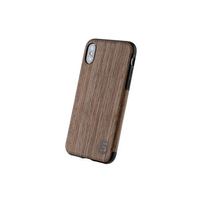 Maxi case - hecho de madera real Black Walnut (para Apple, Samsung, Huawei) - Apple iPhone X/XS
