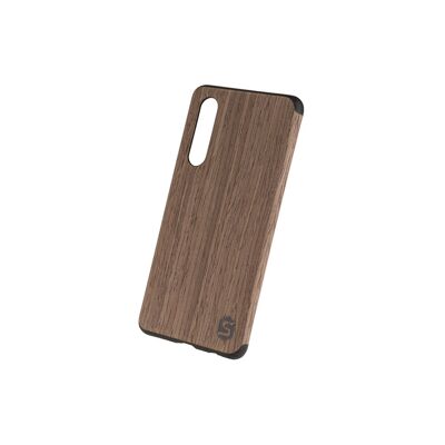 Estuche maxi - hecho de madera real Black Walnut (para Apple, Samsung, Huawei) - Huawei P30