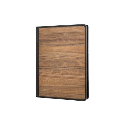 Tony Clipboard A4 - Fabriqué à partir de bois véritable Amazaque et de peau de vache noire