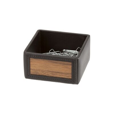 Ryan clip dispenser - Made from real wood Amazaque and black cowhide