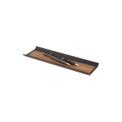 Ronnie pen tray - Made from real wood Amazaque and black cowhide