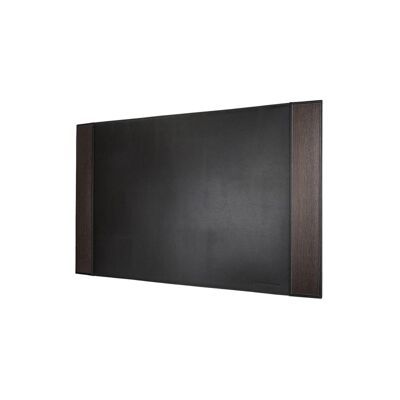 Ben 32.5" desk pad - Made of real smoked oak wood and black cowhide