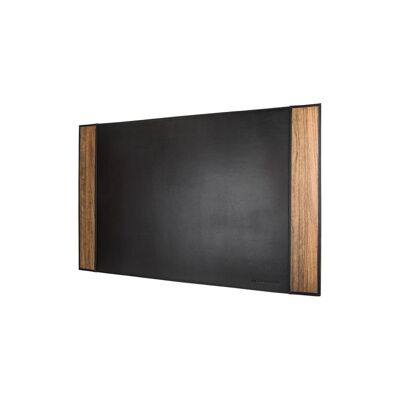Ben 32.5" desk pad - Made from real wood Amazaque and black cowhide