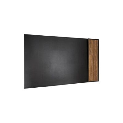 Sottomano da scrivania Tom 28" - Realizzato in vero legno Amazaque e pelle bovina nera