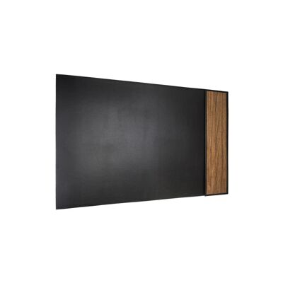 Tom 32.5" desk pad - Made from real wood Amazaque and black cowhide