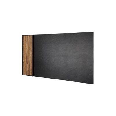 Bill 28" desk pad - Made of real wood Amazaque and black synthetic leather