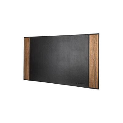 Steve 28" desk pad - Made of real wood Amazaque and black synthetic leather