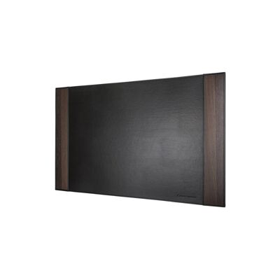 Steve 32.5" desk pad - Made of real smoked oak wood and black synthetic leather