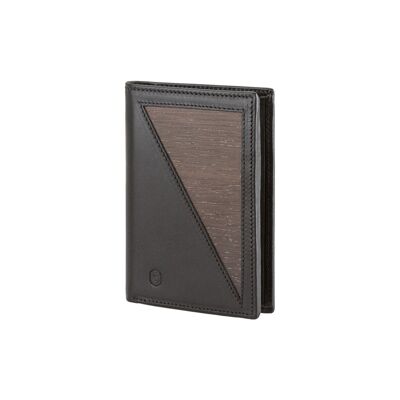 Paul purse - Made from real smoked oak wood and black smooth leather