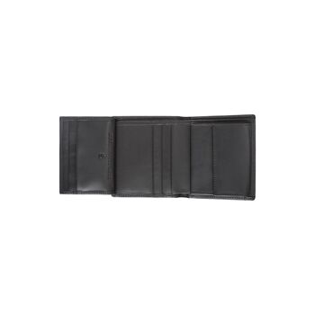 Porte-monnaie Pascal - En véritable bois de chêne fumé et cuir lisse noir 3