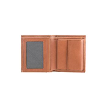 Porte-monnaie Pascal - Fabriqué à partir de bois véritable Amazaque et de cuir lisse cognac 5