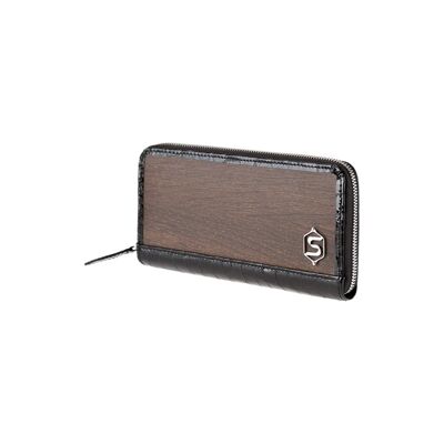 Lucy purse - Made from real smoked oak wood and patent leather in a crocodile look
