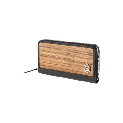 Lucy purse - Made from real wood Amazaque and black cowhide