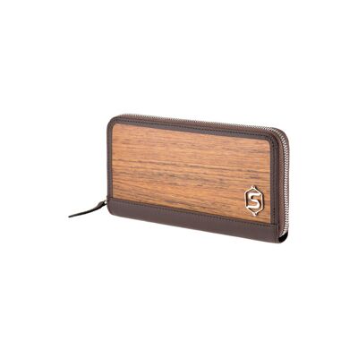 Lucy purse - Made from real wood Amazaque and brown cowhide